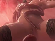 3D無盡卡通 女孩被怪物觸手插小穴